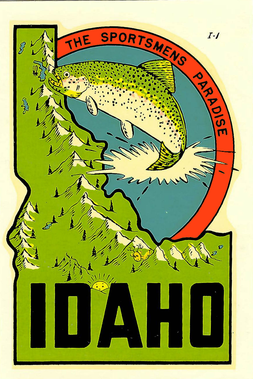 (image for) Idaho (3) The Sportsmans Paradise Vintage Vacation Stickers